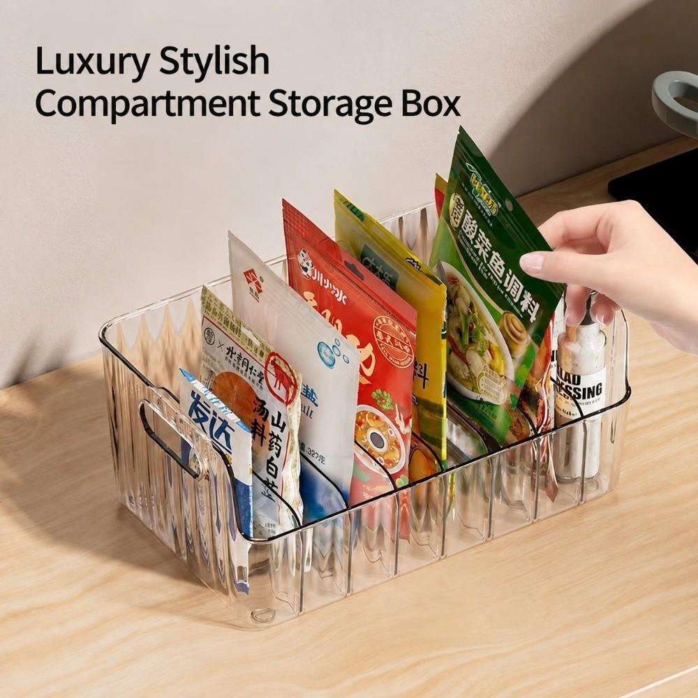 Clear Plastic Food Storage Organizer Large Capacity Spice Storage Box Snack Storage