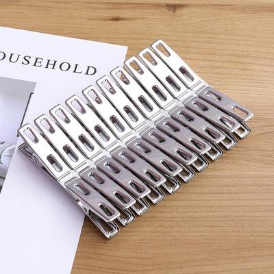 20Pcs Stainless Steel Clothes Pegs Washing Clips Household Clothing Sealing Clip Windproof Clips Hang Pins Metal Clips Clamps