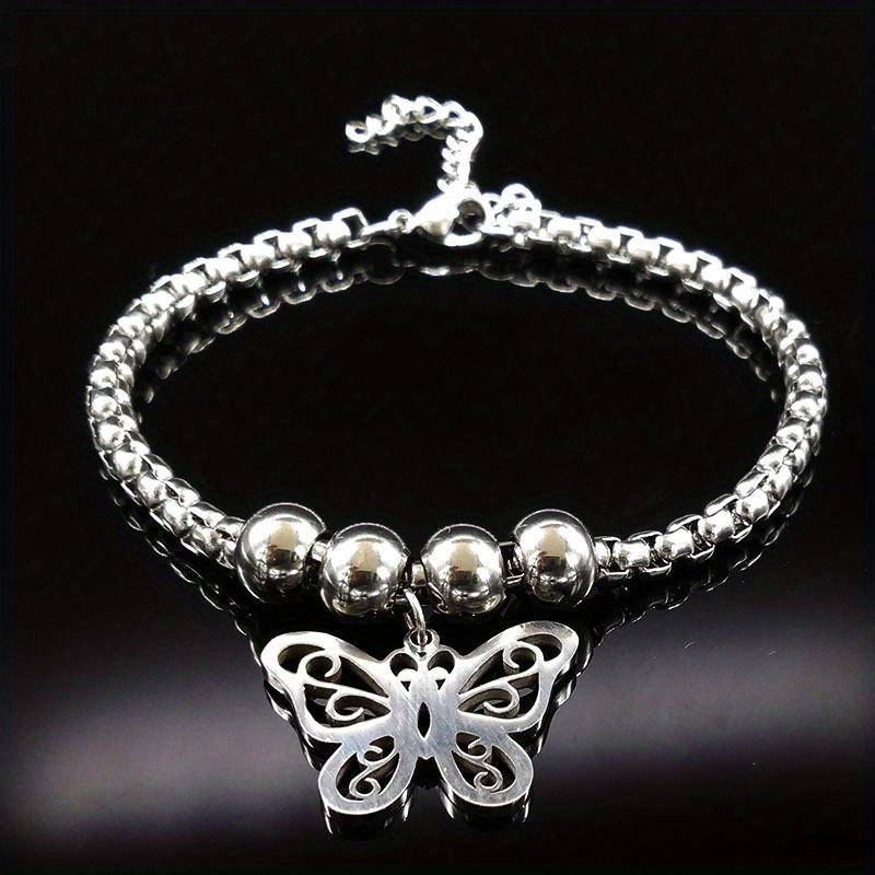 Butterfly silver Stainless Steel Bracelet Women s Bracelet silver Bracelet Jewelry Senior