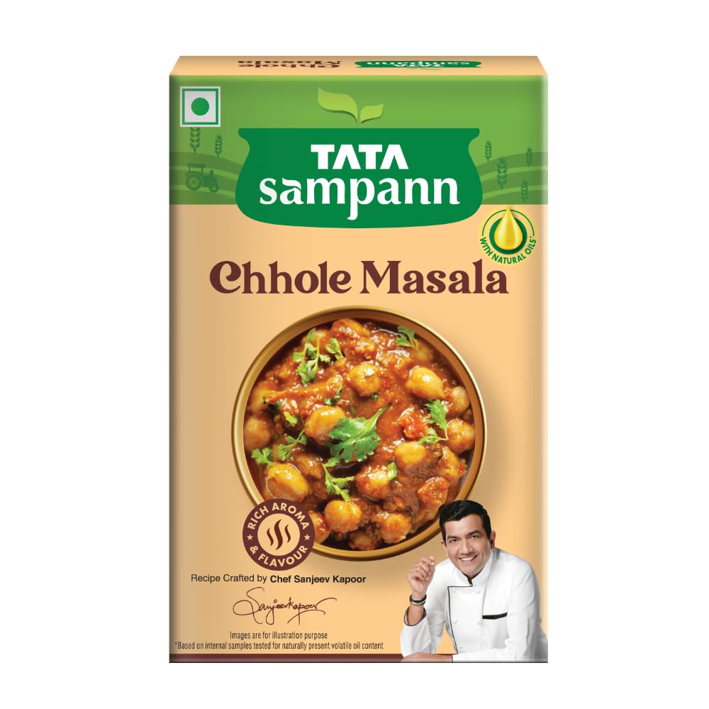 

Tata Sampann Chhole Masala 100g Pack of 1 With Chef Sanjeev Kapoor Tip Rich Aroma & Flavorful Powder