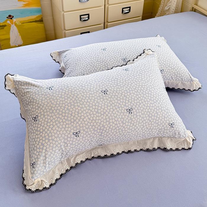 1pc Lace Trim Leopard Printed Pillowcase Cover 48x74cm INS Style Pillow Cover Skin-friendly Pillow Sham