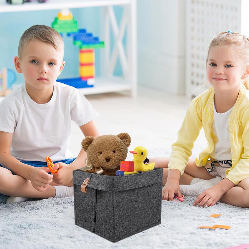 Filz Aufbewahrungskorb 12L Weiche Aufbewahrungskörbe für Spielzeug Schrank Organizer Faltbarer Stoffbehälter Kindergarten Zubehör Verpackung