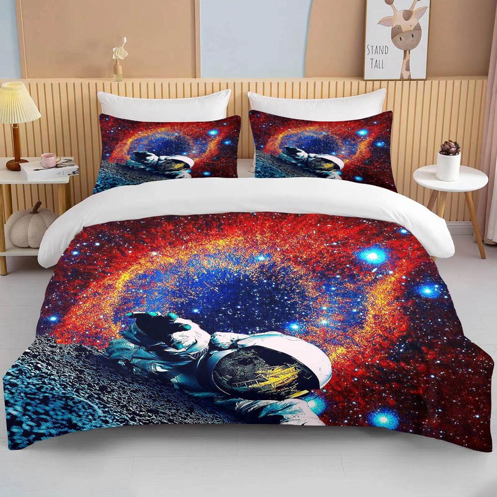 10 Sizes Space Astronaut Bedding Set Queen King Single Cartoons Duvet Covers with Pillowcase Bed Cover Sets for Boys Girls