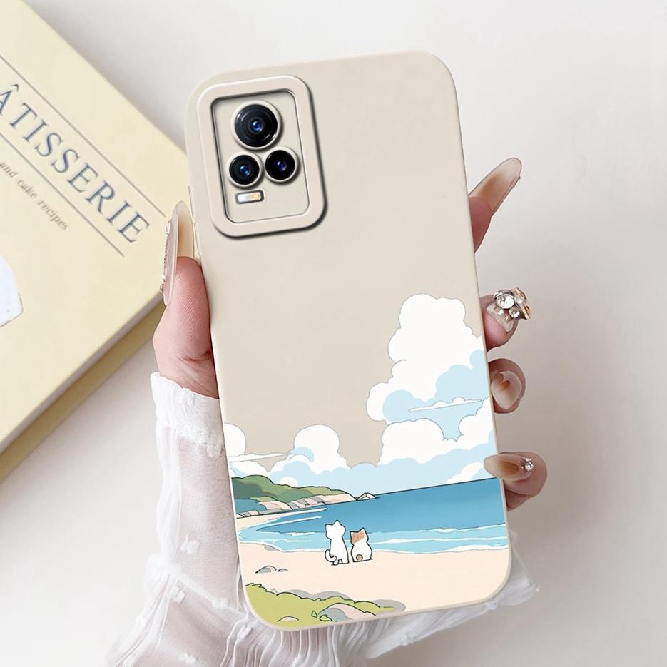 For Vivo V21e 4G Case V2061 New Fashion Candy Painted Cover Shockproof Phone Case For Vivo V21 V 21 E VivoV21e Soft Fundas Coque