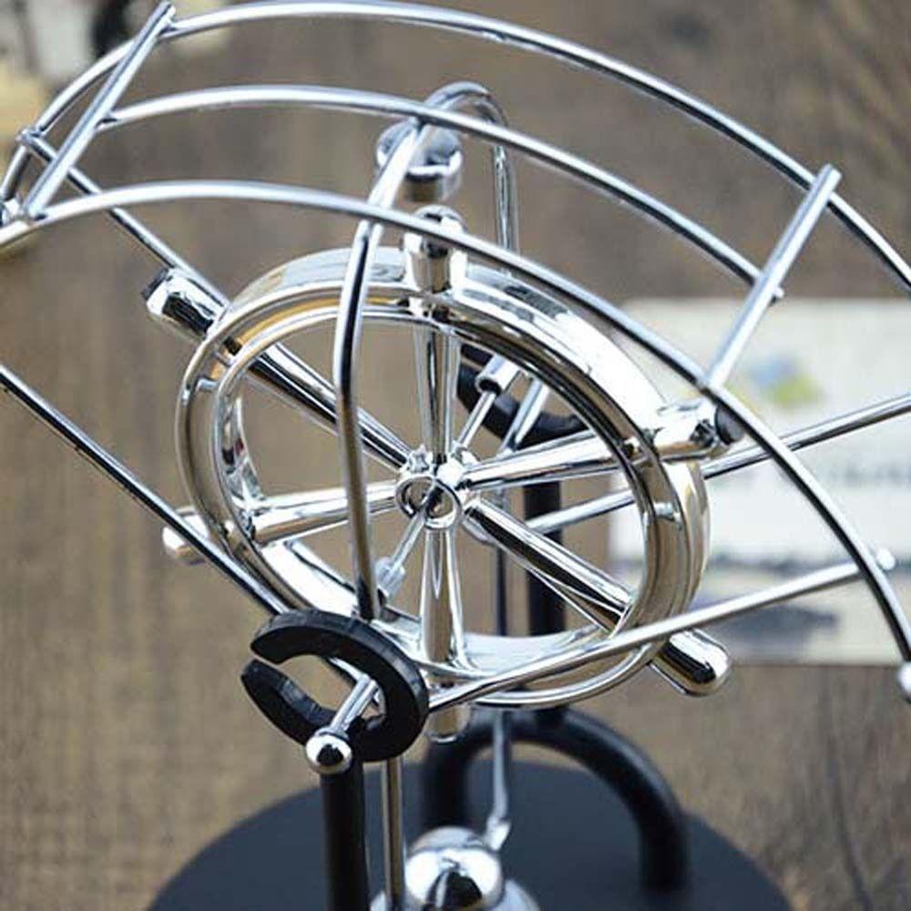 Motion Physical Steel Balance Ball Rotating Perpetual Science Pendulum Toy Tumbler Craft