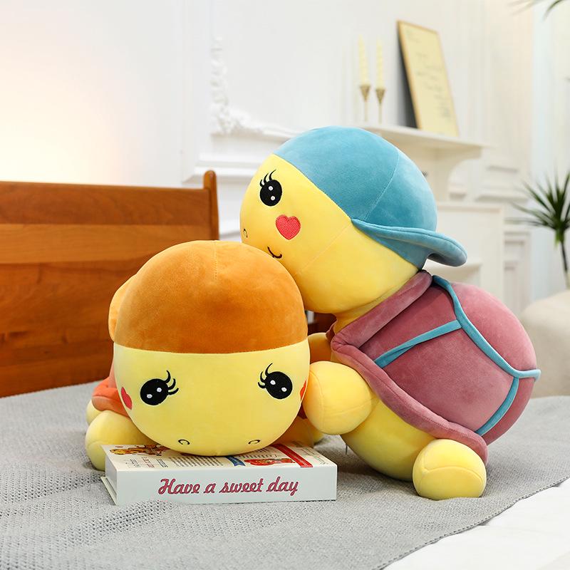 Adorável Tartaruga de Pelúcia com Capuz Almofada Presente