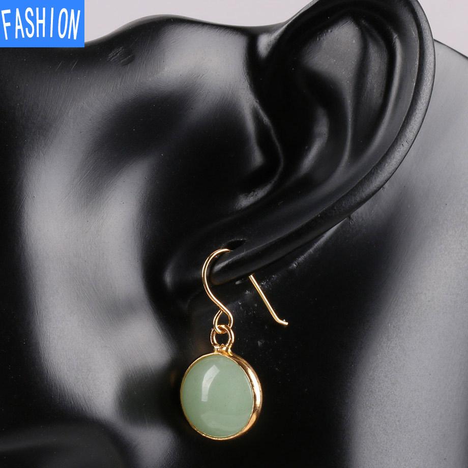 Creative Natural Convex Crystal Earrings Gold Plated Small European and American Personalized Earrings Fashion Amethyst Earrings