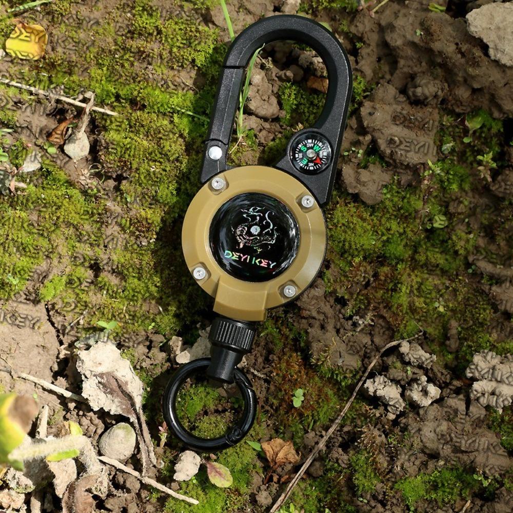 

Portable Telescopic Steel Wire Buckle Multi-function Pull Reel Steel Wire Carabiner Key Chains хаки