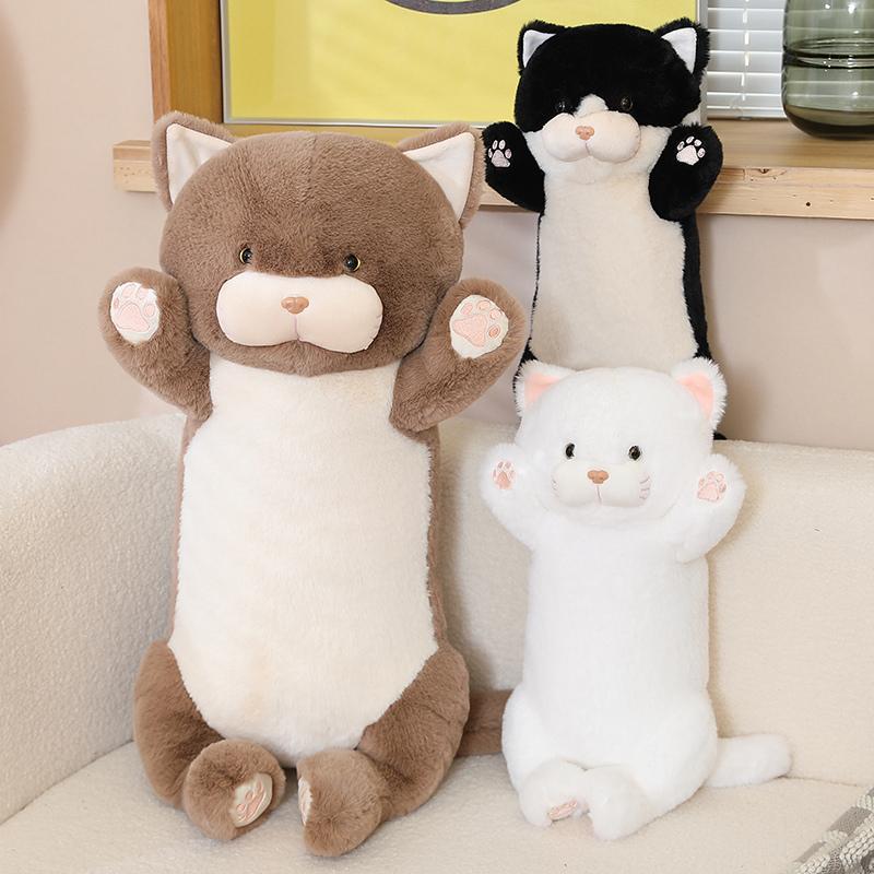 Hot Soft Cute Cat Pillow Plush Doll Filled Animal Pillow Black Cats Plush Toy Nap Sleep Pillow Leg  Office Chair Home Decor