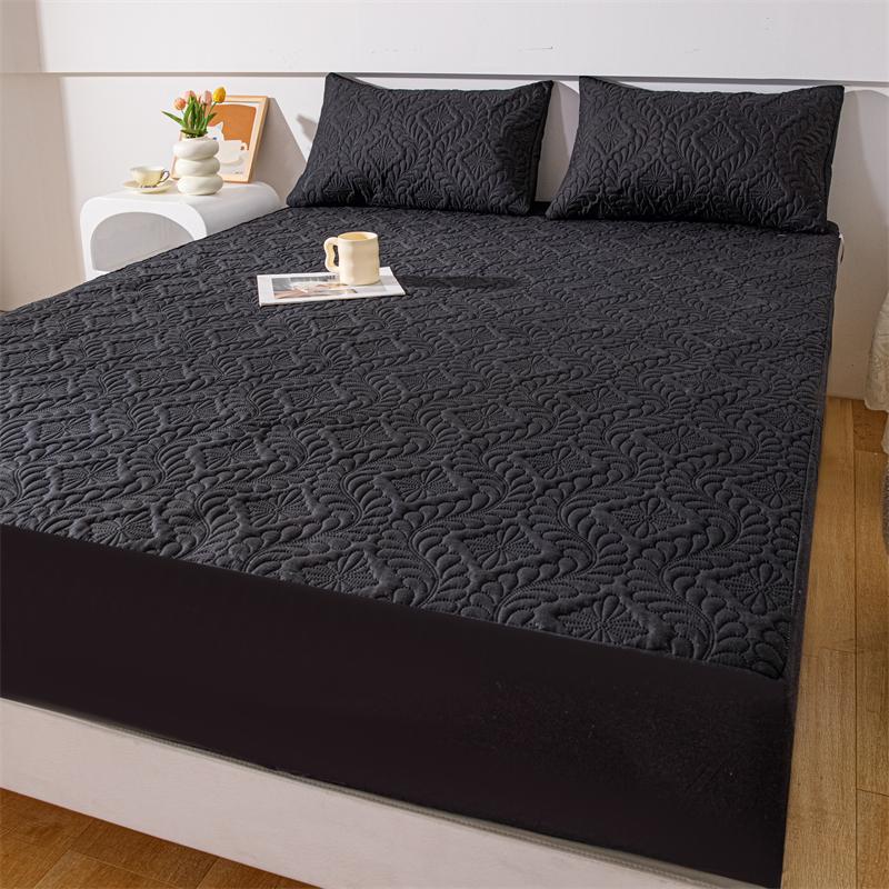 

Waterproof Mattress Cover Hypoallergic Breathable Mattress Protector Anti-mite Anti-bacterial Fitted Bed Sheet, Black 90x200cm(35x79 in) чёрный