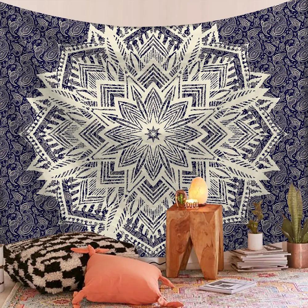 VIKAMA Vintage Ethnic Style Tapestry Elegant Printing Bohemian Style Bedroom And Living Room Decorative Tapestry