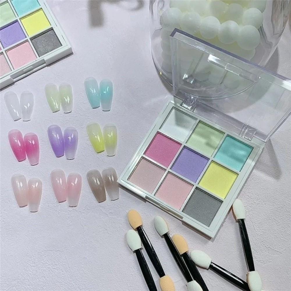Solid Magic Neon Powder 9 Colors Gradient Design Powder Patting Nail Powders  Nail Decoration