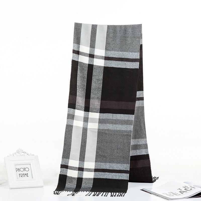 Men'S Winter Plaid Scarf Warm Women Cashmere Shawls Scarves Casual Tassel Scarfs Man Business Scarf Pashmina