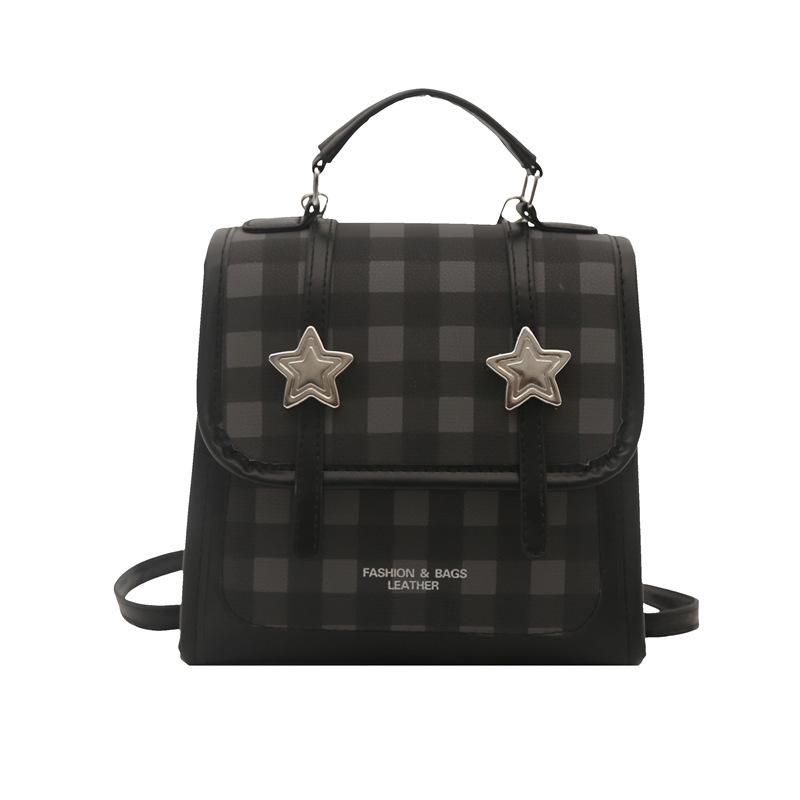 New small fresh college style backpack bag women s fashion plaid multifunctional small messenger bag