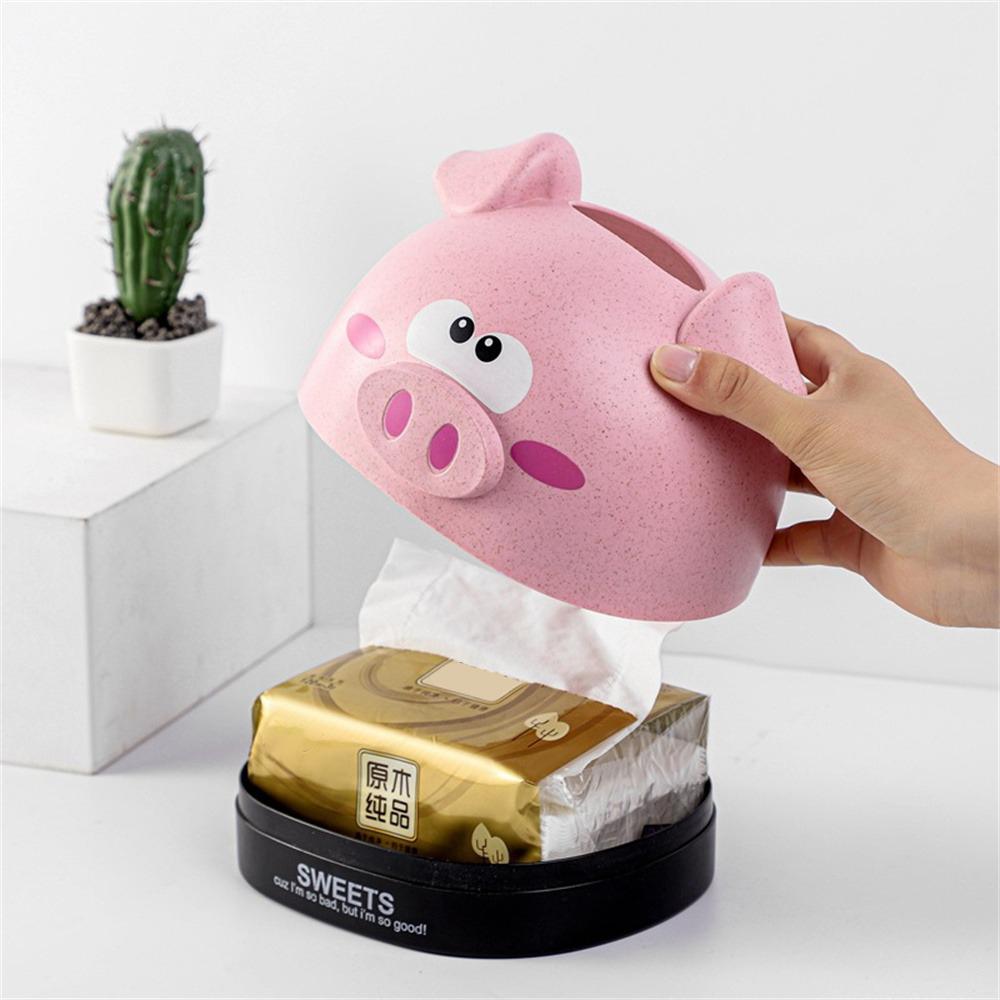 Cartoon-Aufbewahrungsbox, Weizen-Orange, Papierbox, Aufbewahrungs-Organizer, Schwein, Taschentuchbox, Halter, Rosa/Beige, Taschentuchbox, Serviettenhalter, Haushalt