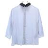 PRADA 7 minutes sleeve blouse 40 Blue gray Back opening Women Used