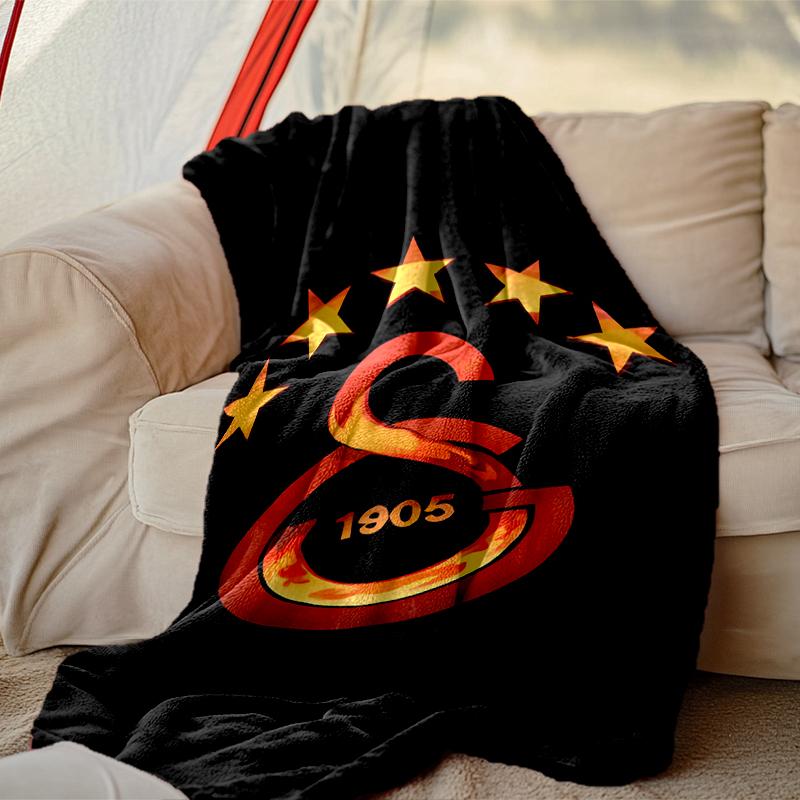 1 szt. Koc Galatasaray SK, Super Przytulny Koc Domowy z Nadrukiem, Ciepło na Cały Rok