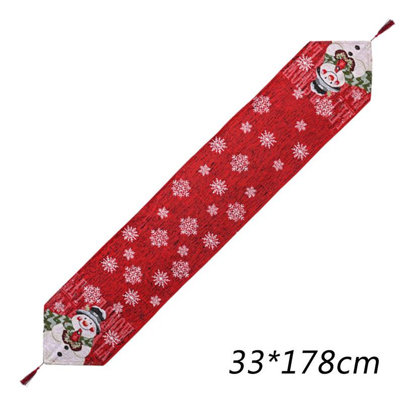 Holiday Snowman Table Cover In Cotton Linen Material For Christmas Celebration