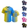 Anpassbares Baseballtrikot Herren Damen Knopfleiste Sporthemd Teamname Nummer Netzstoff Athletisches Uniformoberteil