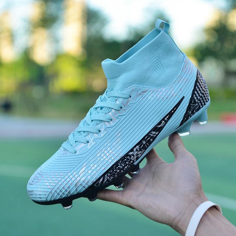 New Football Shoes Men's and Women's High-top Children's Artificial Grass Long Nails Broken Nails Student Game Training Sports Shoes