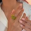 Girls Colorful Plastic Resin Rings Women Sweet Fashion Irregular Double Water Drop Geometric Ring Back To School Students Finger Ring Jewelry