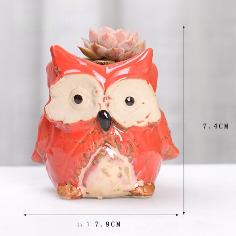 

Ceramic Owl Shape Garden Flower Pot Desk Plant Pot Creative Design Succulent Planter Pot Home Garden Decoration outdoor