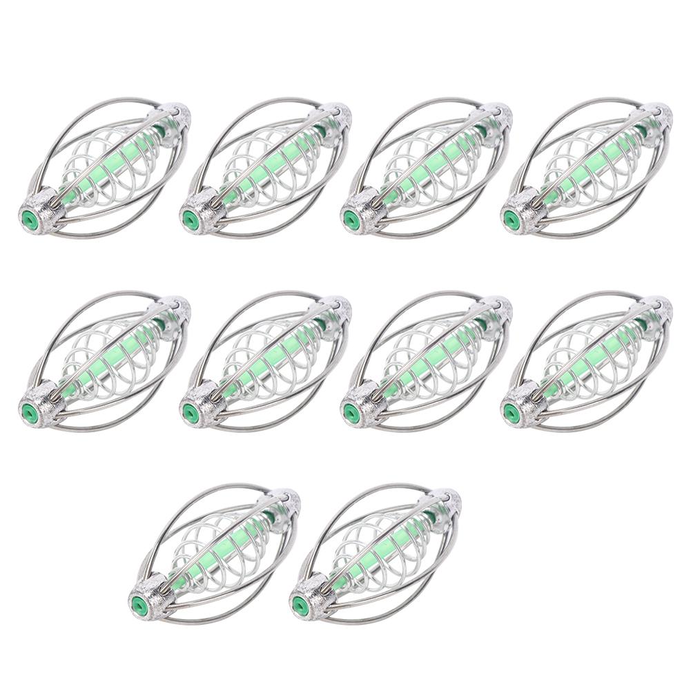 10ks Nerezové pružinové rybářské krmítko Držák klece na návnadu Příslušenství s přívěskem