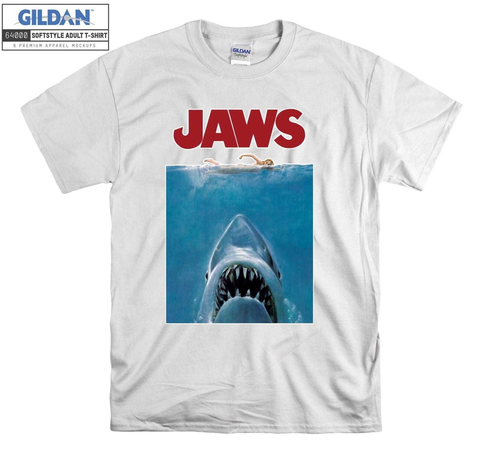 Jaws T-Shirt Mens Womens Tees Top Movie Poster Cool Print T Shirt Mens Womens Tees Top Men Women Unisex Tshirt 2673 2XL
