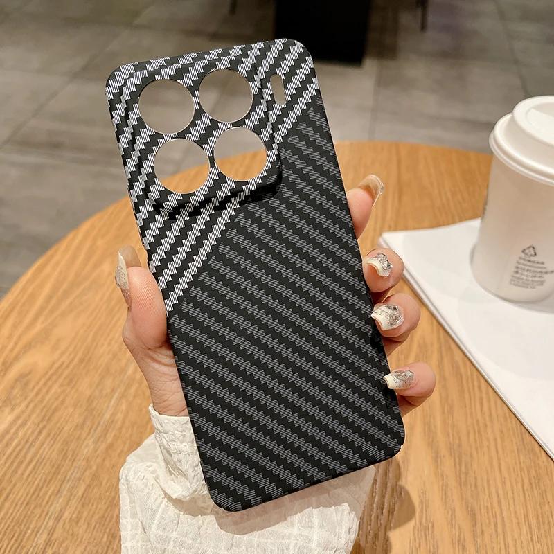 For Xiaomi 15 Pro 15 Ultra 14T Case Hard Kevlar Carbon Fiber Pattern Cover Case For Xiaomi 15 13T 14 14T Pro Bumper
