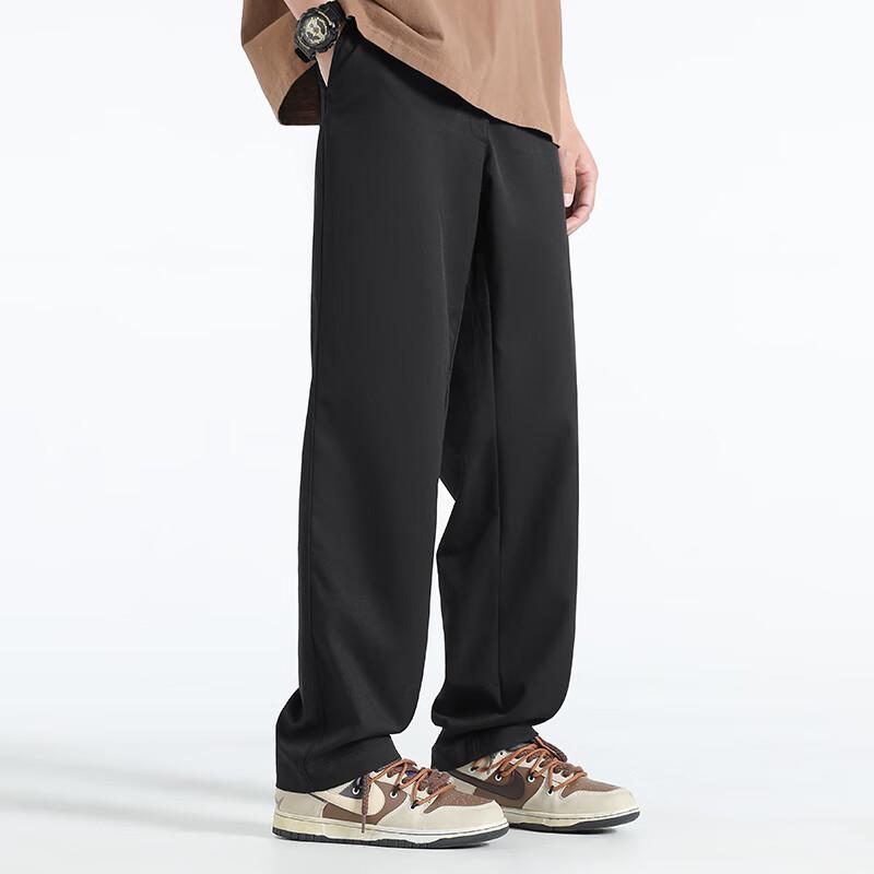 Fingercroxx Men's Washed Cotton Straight-Leg Casual Pants