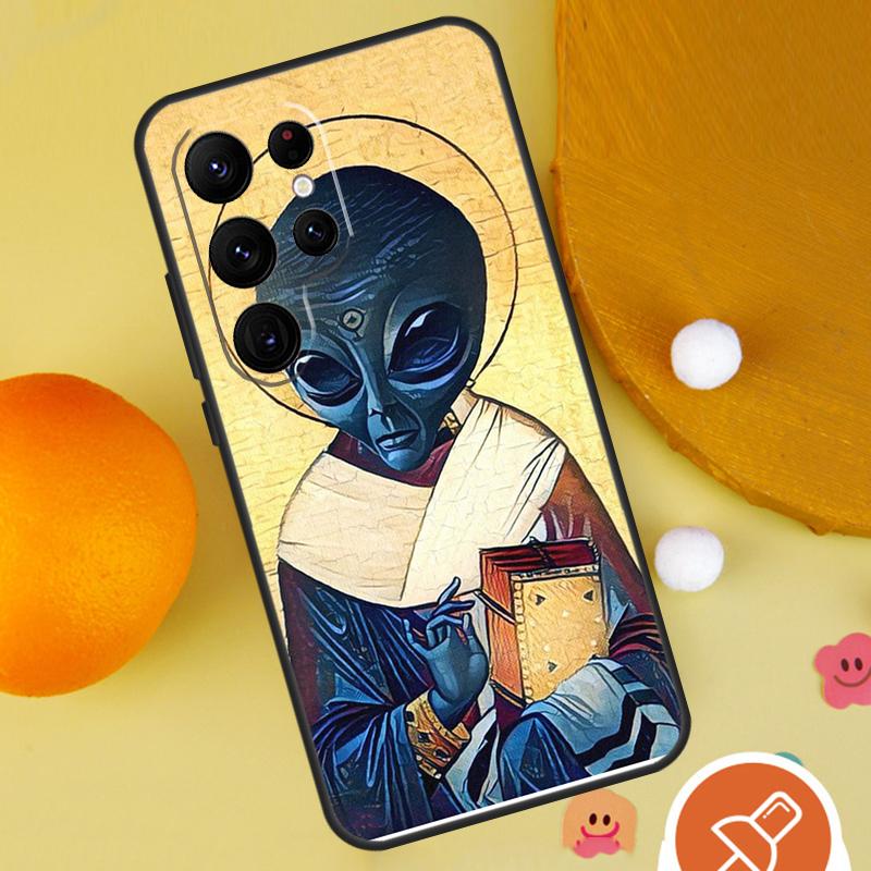 Alien Kawaii Art Phone Case For Samsung Galaxy S25 Ultra S24 S23 S22 S21 Ultra S9 S10 Plus S20 FE Funda Cover