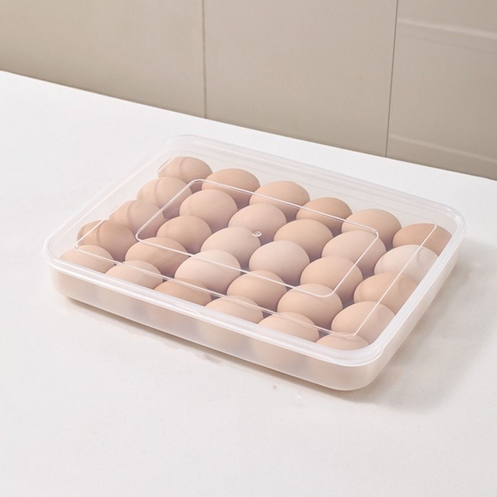 Plastic Refrigerator Egg Holder 30 Grids Egg Tray Practical Egg Storage Box Home Use
