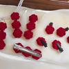 Red Hair Clip Braided Hair Small Flower Hair Clips Hairpin Girl Cute Headdress Girl Mini Barrettes Hairpins Hair Accessories