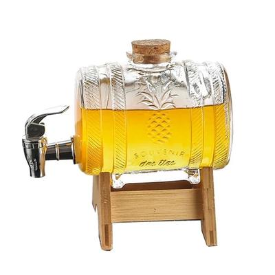 Fass-Whisky-Dekanter-Set, komplettes Set mit 2 Whisky-Gläsern, individueller Dekanterständer, Spender aus Edelstahl