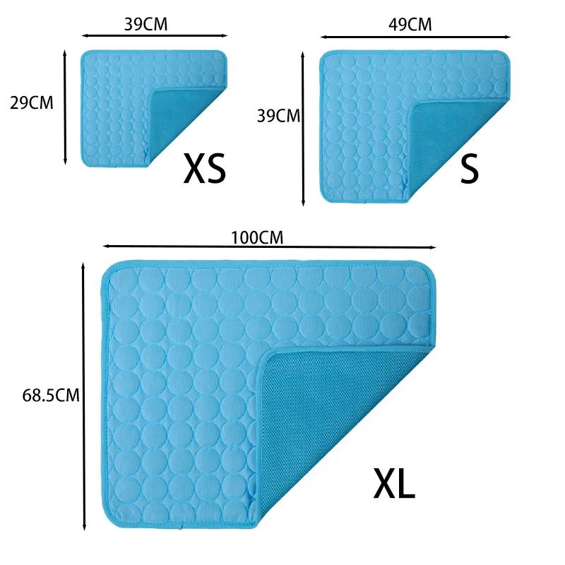 Dog Cooling Pad Ice Silk Fabric Self Cooling Gel Breathable Washable Summer Pet Mat for Dogs Cats Sofa Kennel Bed Comfortable La