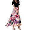 Women's Loose Casual  V-Neck Short Sleeved High Waisted Floral Print Dress Floral Print Dress