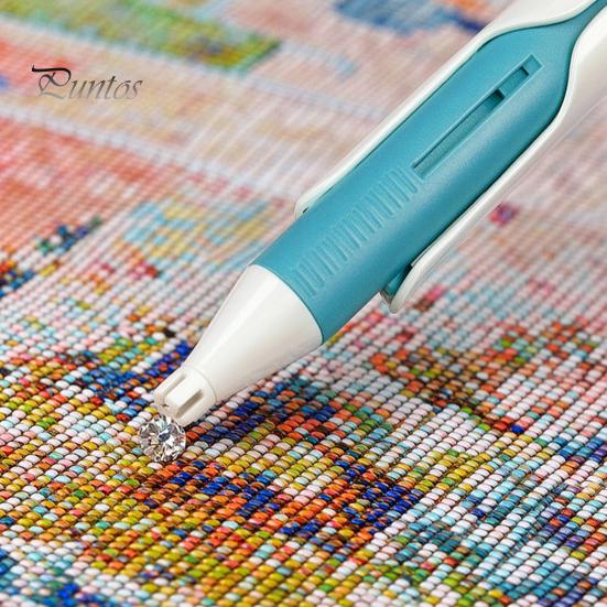 Manual Bead Dispensing Pen Auto Dispenser Pen, Wax Free Faux Diamond Art Automatic Picker Tool for Round Diamonds DIY Crafts Handmade Supplies