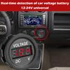 CESFONJER Car Voltmeter Red LED Digital Display Car Voltage Monitor with Connection Cable DC -24V Suitable for Motorcycle, Car, Truck