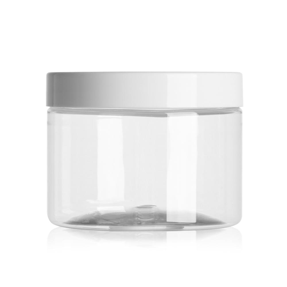 

250/300/400ml Empty Plastic Clear Cosmetic Makeup Clear Jar Face Cream Sample Pot Gel Box Wide Mouth Food Container Empty Bottle 250ml білий