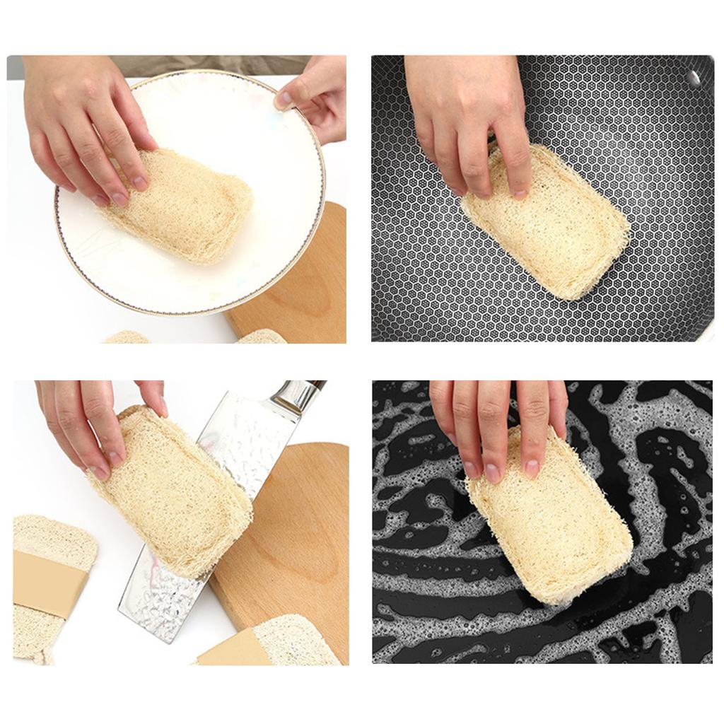 Loofah Cleaning Scrub Sponge Multifunctional Plant Fiber Eco Friendly Loofah Dish Brush Sponge