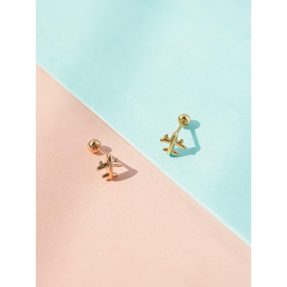 14K Mini Airplane Piercing Earrings