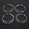 2pcs/Lot Copper Opening Bangle Adjustable Double Layer Simple Bangle for DIY Pandora Bracelets Gifts Jewelry Making Supplies