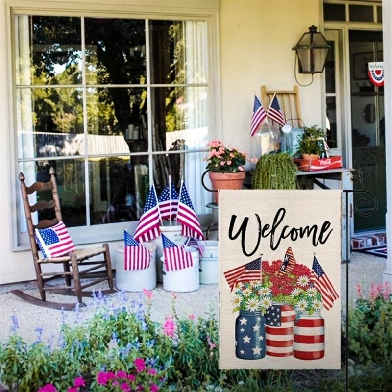 American Garden Flag Independence Memorial Day Yard Flag Outdoor Decorations