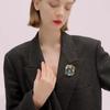 Women Trendy Classic Pearl  Square Brooch Pin Luxury Vintage Badges Lady Clothing Decor Jewelry Gift