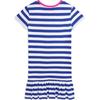Polo Ralph Lauren Dress Kids Striped Cartoon Anime Pattern Round Neck Short Sleeve Short Kids Dress Blue White 313926019-001