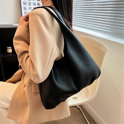 Large Capacity Bag Women Bag Fashion Soft Texture Retro Simple Single Shoulder Student Underarm Bag Tote Bag