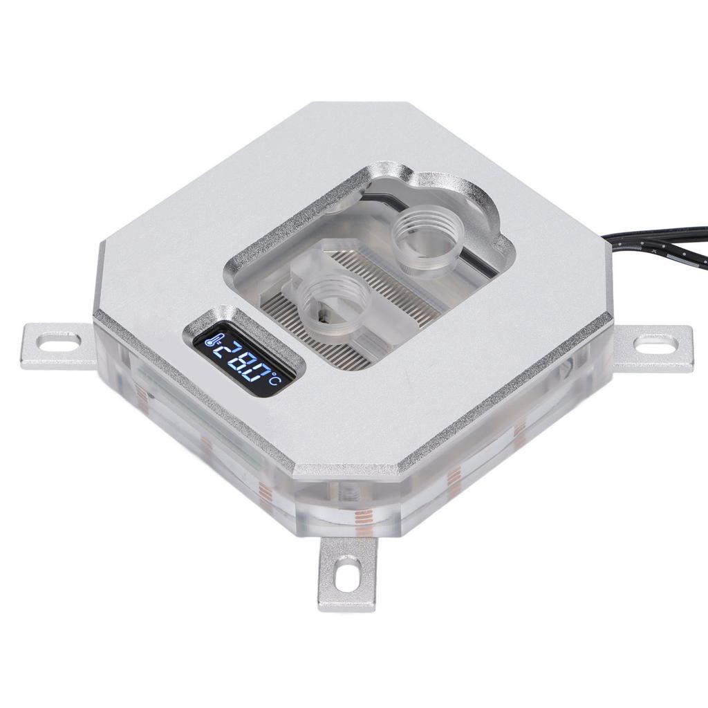 CPU Water Cooling Head VA Screen Temperature Display Computer CPU Water Cooling BlockSilver