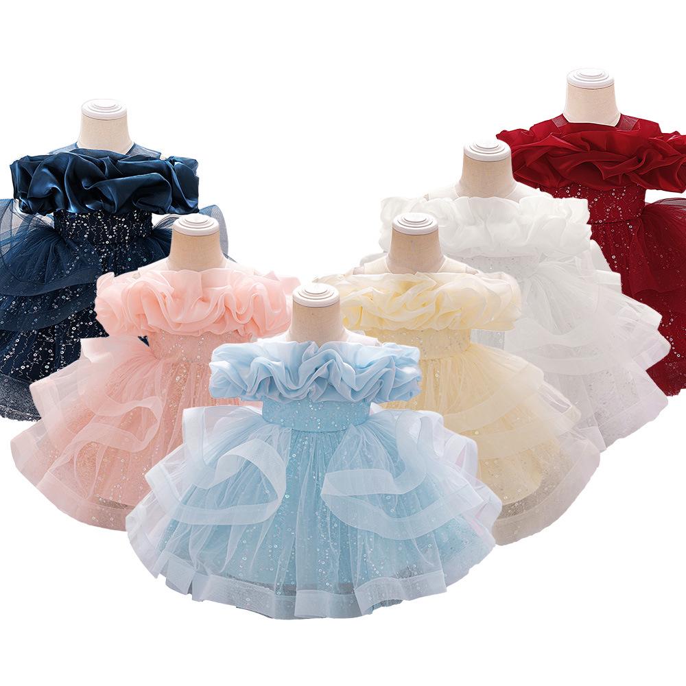 Fluffy Princess Dress for Girls: Flower Girl, Wedding, Fashion Show, Formal Wear, Piano Performance, Birthday Outfit.