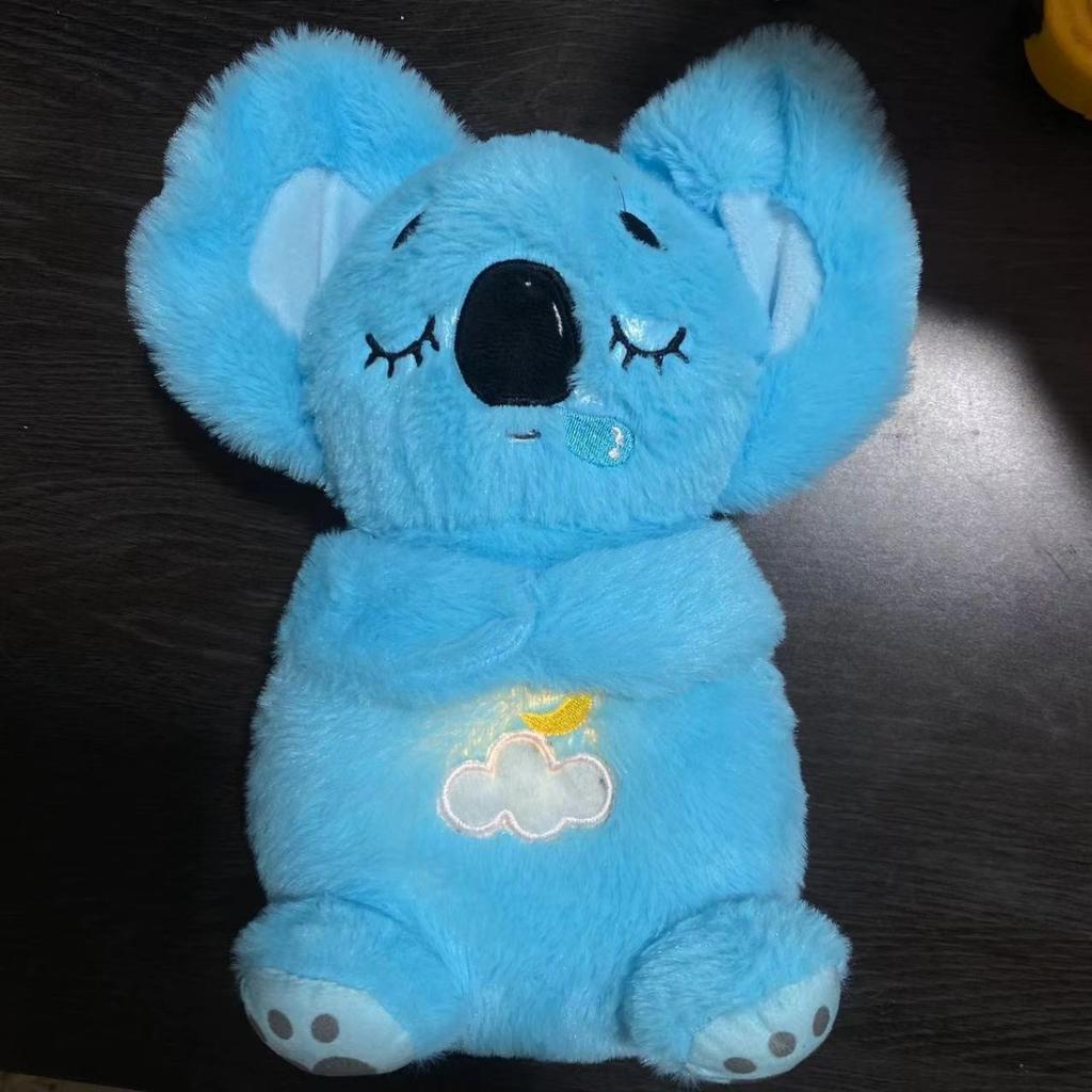 HOMZY Plush Koala Children's Sleep Doll and Music Light 5 Mode Ear-moving Baby Soothing Plush Doll Rhythmic Breathing Sleep Companion