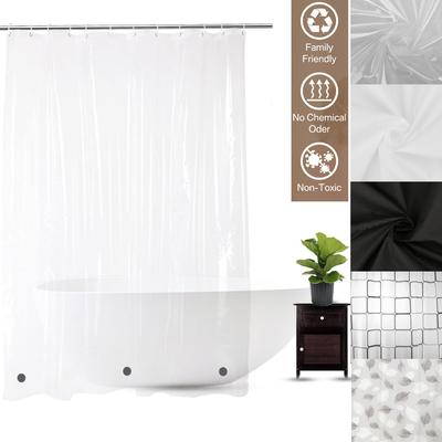 Cortina de Ducha Transparente de 180 cm/200 cm Revestimiento de Ducha Premium de PEVA con Ojales Antióxido Imanes Cortinas Impermeables para Baño